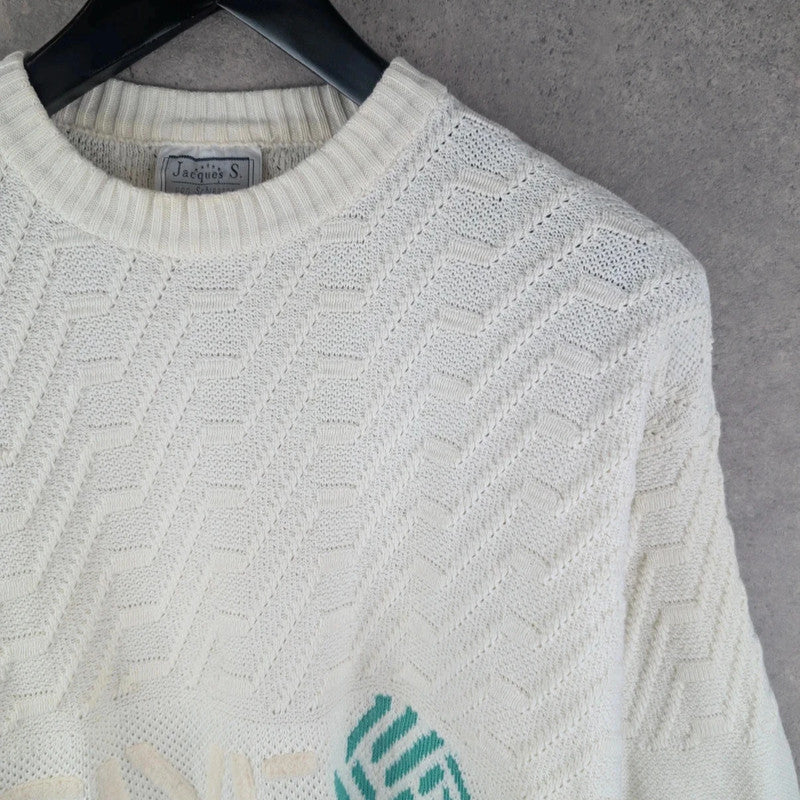 Jacques Jumper Mens Medium M Knitted Vintage 80s Pullover