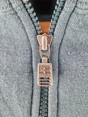 Russell Athletic Jumper Mens Large L Green Quarter Zip Pullover Cotton