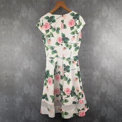 Rouje Floral Fit & Flare Dress Medium 10