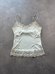 The Limited Cami Top Women’s Medium Cream Lace Trim Y2K Boho Festival Adjustable