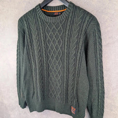 Avirex Jumper Mens Large L Green Knitted Pullover