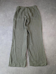 Ralph Lauren Purple Label Linen Trousers Women’s Small Khaki Wide Leg 100% Linen