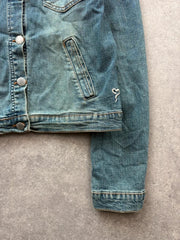 Kocca Denim Jacket Women’s Medium Y2K Blue Country Western Cropped Fitted