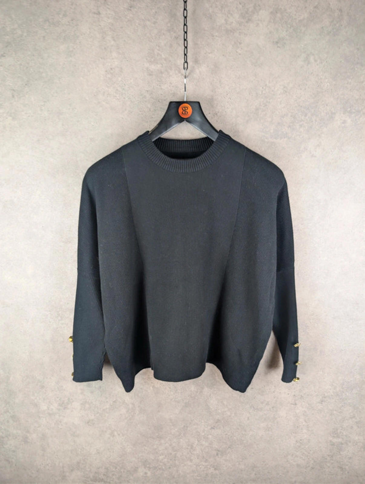 Barbour Jumper Womens XXL 2XL Black Knitted Pullover