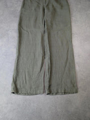 Ralph Lauren Purple Label Linen Trousers Women’s Small Khaki Wide Leg 100% Linen