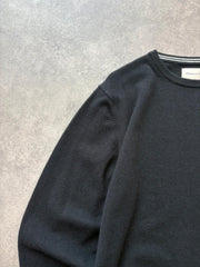 Gant Pullover Jumper Men’s XL Black Lambswool Knitted Casual Smart