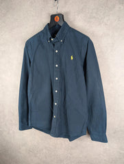 Ralph Lauren Shirt Mens Medium M Navy Slim Fit Long Sleeve