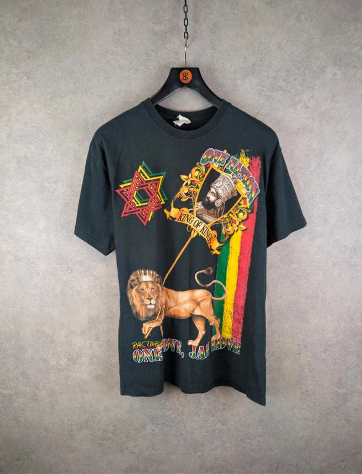 Rastafari Print T-Shirt Mens Extra Large XL Vintage Delta Short Sleeve