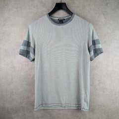 Whistles T-Shirt Men's Striped Medium Grey/Blue