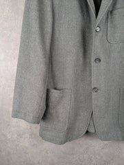 Menchi Jacket Mens Large L Grey Utility Chore Blazer 50 Regular