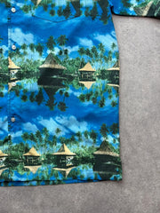 Tailor & Son Shirt Men’s Medium Blue Hawaiian Holiday Tropical Short Sleeve