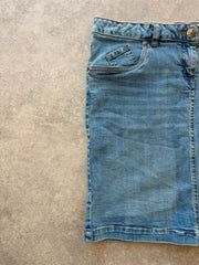 Vintage 1990s Denim Skirt Women’s Large Blue Mini Festival Casual Stretch