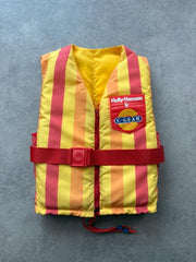 Helly Hansen Life Jacket XL Vintage C-Gear Buoyancy Aid Yellow Red Adjustable