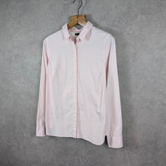 Tommy Hilfiger Shirt Womens Blouse Size 12 Pink Long Sleeve Button Up