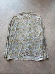 Vintage 1990s Long Sleeve Shirt Men’s XL Abstract Pattern Button Up Festival Skater
