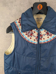 Andy Johns Jacket Womens M Medium Blue Gilet Vintage 1970s