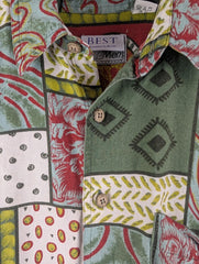 Trend Shirt Mens M Medium Linen Vintage Bohemian Festival