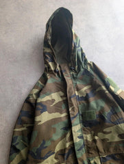 Vintage Italian Military Waterproof Parka Coat Men’s XL Camouflage Technical