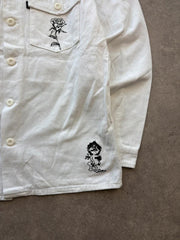 HUF Jacket Men’s Large White Heavy Cotton Skater Streetwear Y2K Overshirt