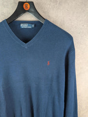 Ralph Lauren Jumper Mens Extra Large XL Navy Vintage 90s Pullover