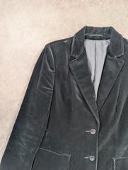 Vintage 1980s St Michael Blazer Women's 14 Velvet Jacket Black