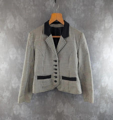 Vintage Checked Wool Blazer Womens Small S