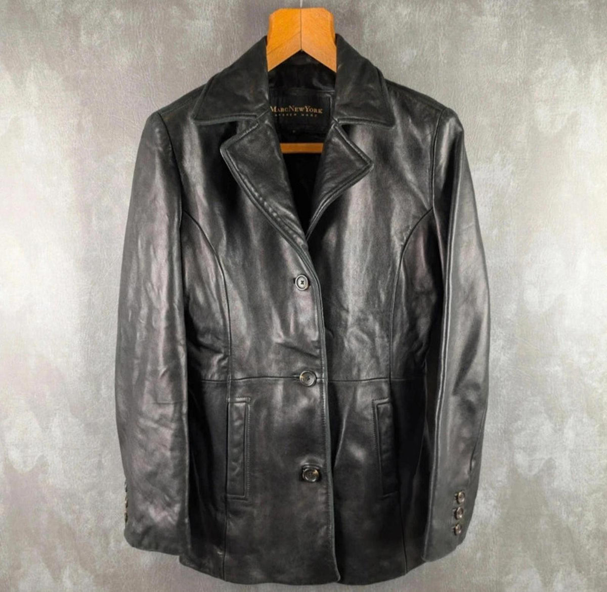 Andrew Marc Jacket Mens Small S Black Leather