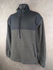 St Michael Jumper Mens M Medium Grey Vintage 90s Fleece Half Zip Pullover