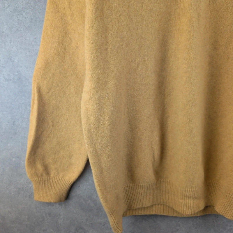 Marlborough Classics Jumper Mens Large L Mustard Knitted Quarter Zip