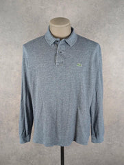 Lacoste Polo Shirt – Women’s Large – Grey – Long Sleeve Classic