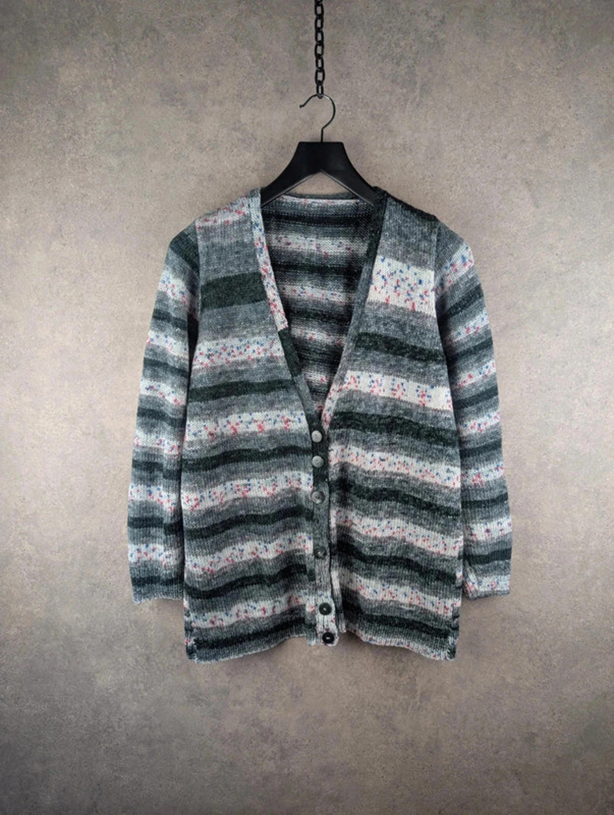 Hand Knitted Cardigan Womens 12 Large