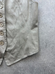 Y2K Waistcoat Women’s Small Beige Tailored Vest Fitted Minimalist