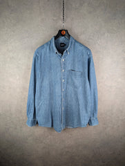 Gap Shirt Mens Large L Blue Vintage Denim Cotton Long Sleeve