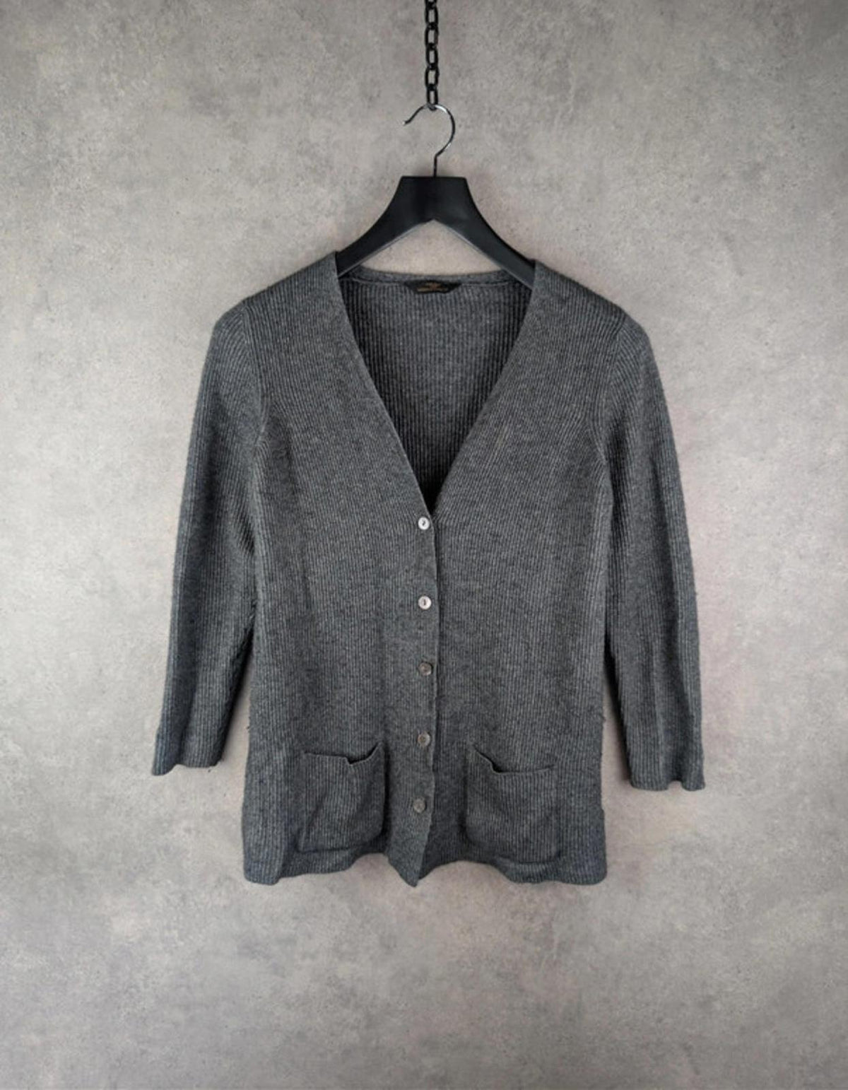 St Michael Cardigan Womens XL Extra Large Grey Vintage Comfort