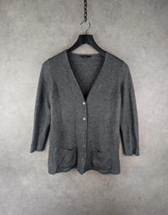 St Michael Cardigan Womens XL Extra Large Grey Vintage Comfort