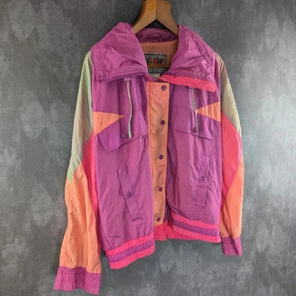 East West Vintage 80s Windbreaker Jacket Size Large