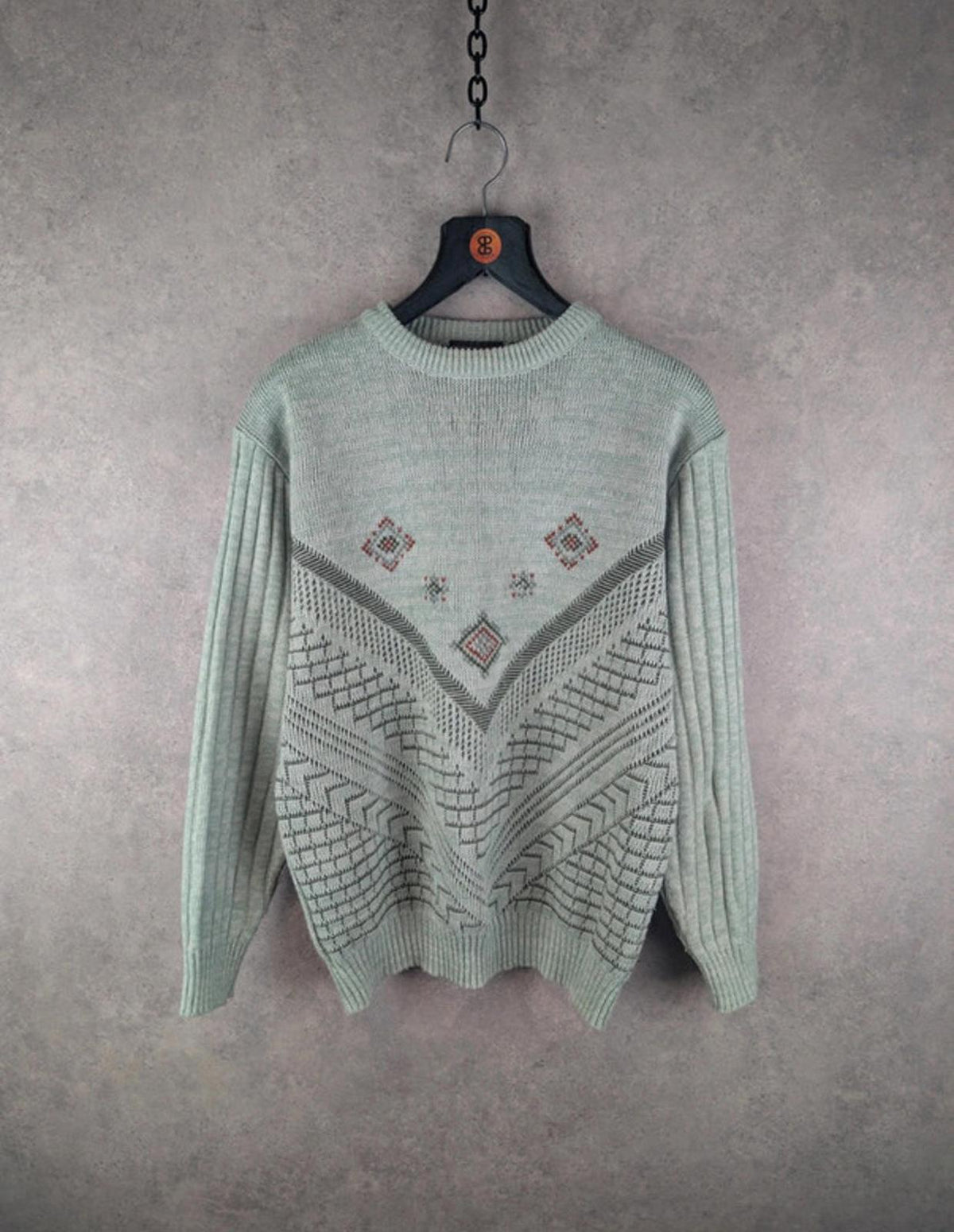 Tootal Jumper Mens L Large Blue Vintage Knitted Pullover