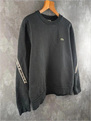 Lacoste Jumper Mens Large L Black Pullover