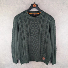 Avirex Jumper Mens Large L Green Knitted Pullover