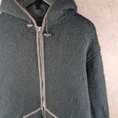 Tara Jumper Mens Extra Large XL Black Wool Vintage Napal Full Zip Hood