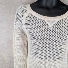 Hollister Jumper Womens M Medium Cream Knitted Pullover