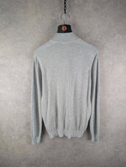 Trussardi Jumper Mens S Small Grey Knitted Full Zip