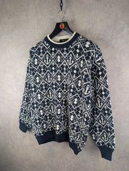 St Michael Jumper Mens L Large Knitted Vintage Pullover Nautical