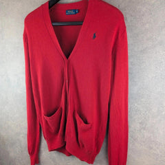 Ralph Lauren Polo Jumper Mens Extra Small XS Red Cardigan