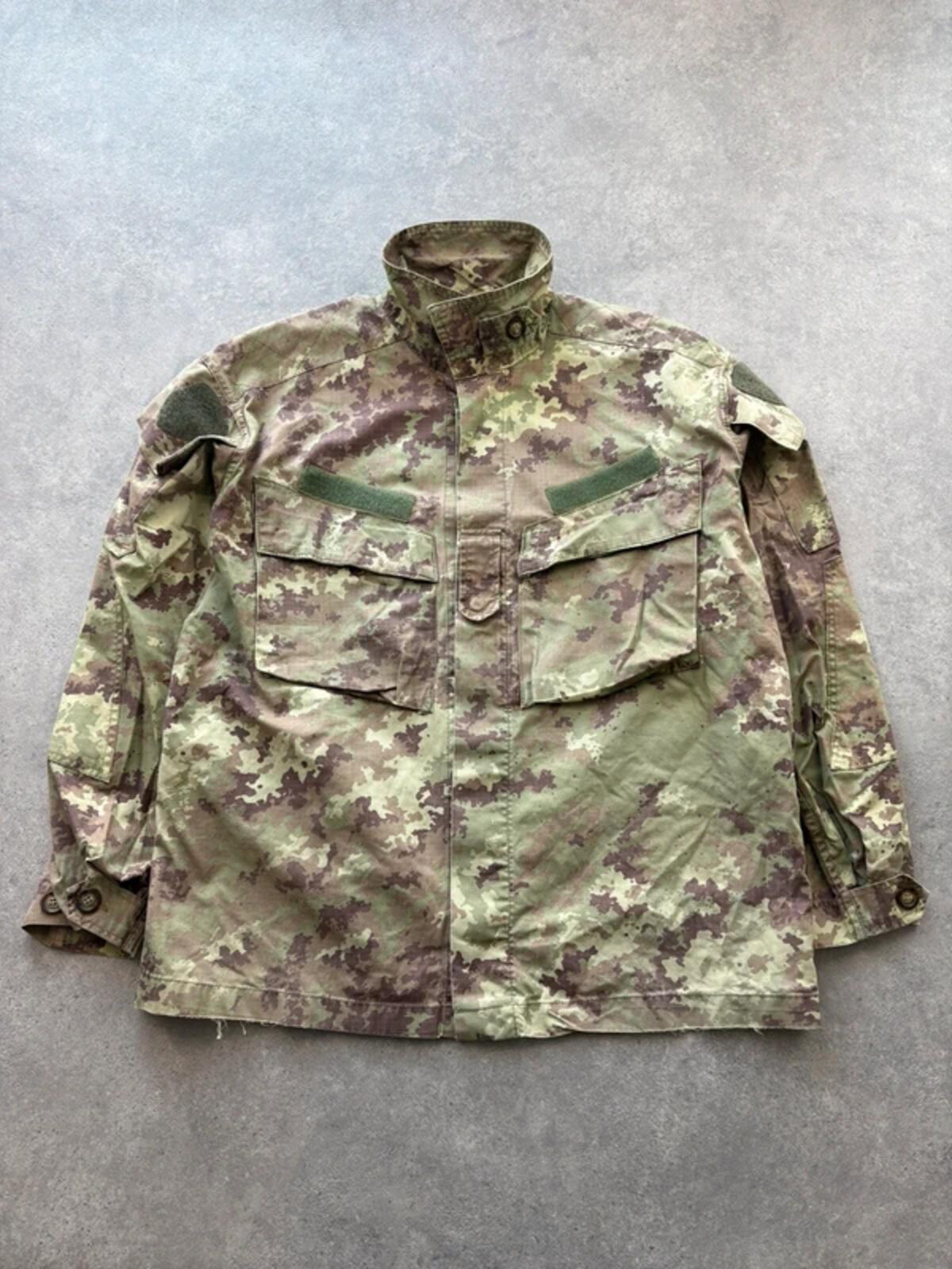 Italian Army Jacket Men’s Large Camouflage Military Field Jacket Woodland Camo