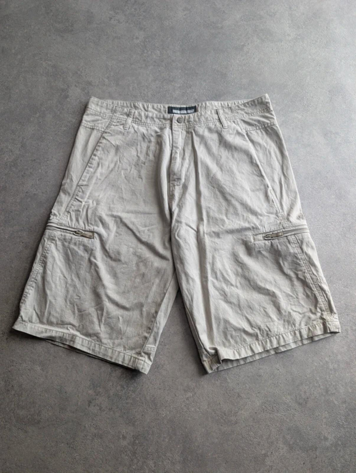 Quiksilver Shorts Men’s XL Beige Cargo Utility Long Shorts Y2K Skater Surfer