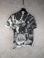 Vintage Fantasy Beatles T-Shirt Mens Large L All Over Print Black/White