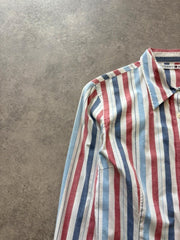 Y2K Tommy Hilfiger Women’s Small Striped Shirt Long Sleeve Casual Preppy