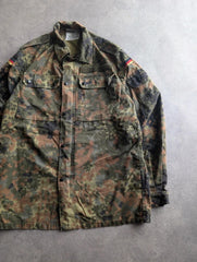 Vintage German Military Field Jacket Men's Large Flecktarn Camouflage Combat