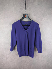 Hobbs Jumper Womens Medium M Purple Knitted Merino Wool